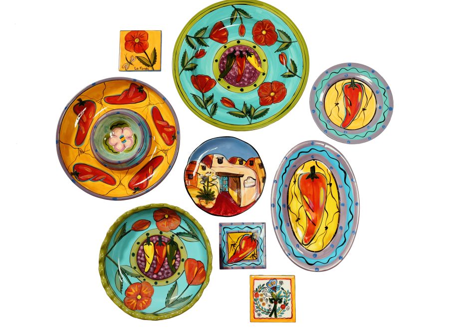 A Group Of Colorful Plates