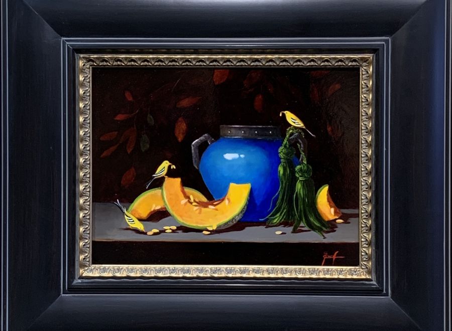 A Painting Of A Bowl Of Bananas